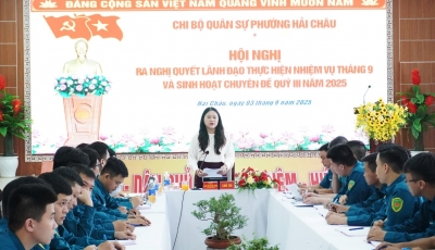 Chi bộ Quân sự phường tổ chức Hội nghị ra Nghị quyết lãnh đạo nhiệm vụ tháng 9 năm 2025