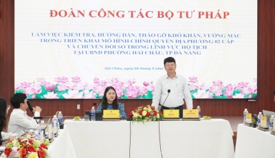 Đoàn công tác Bộ Tư pháp làm việc với UBND phường Hải Châu
