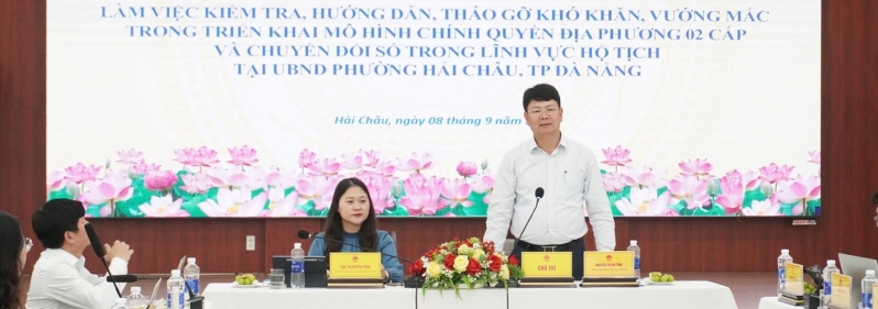 Đoàn công tác Bộ Tư pháp làm việc với UBND phường Hải Châu
