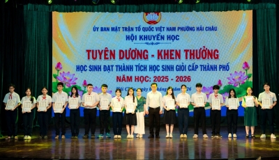 Phường Hải Châu tuyên dương, khen thưởng học sinh tiêu biểu năm học 2025-2026