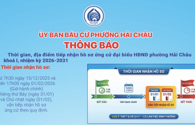 Thời gian, địa điểm tiếp nhận hồ sơ ứng cử đại biểu HĐND phường Hải Châu khoá I, nhiệm kỳ 2026-2031
