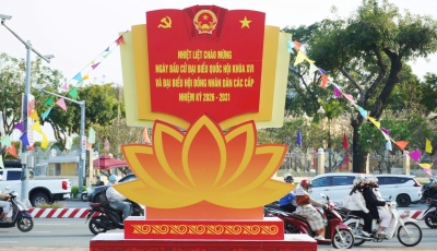 Phường Hải Châu khẩn trương hoàn tất trang trí 43 điểm bầu cử 