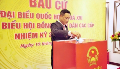 Lãnh đạo thành phố dự khai mạc và bỏ phiếu bầu cử tại phường Hải Châu 