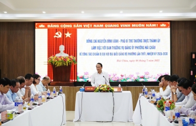 Phó Bí thư Thường trực Thành ủy Nguyễn Đình Vĩnh làm việc với Ban Thường vụ Đảng ủy phường Hải Châu về công tác chuẩn bị đại hội Phó Bí thư Thường trực Thành ủy Nguyễn Đình Vĩnh làm việc với Ban Thường vụ Đảng ủy phường Hải Châu về công tác chuẩn bị đại hội