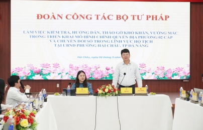 Đoàn công tác Bộ Tư pháp làm việc với UBND phường Hải Châu Đoàn công tác Bộ Tư pháp làm việc với UBND phường Hải Châu